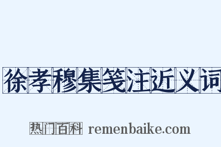 徐孝穆集笺注近义词是什么意思的图片